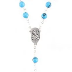 Rosario Grani In Vetro Turchese Grano 6 Mm -Sconto Rosari Fai da Te in Italia 27000360 rosario grani in vetro turchese grano 6 mmd 550x550 1