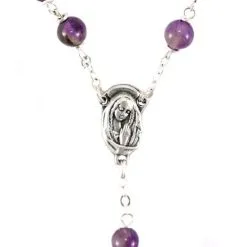 Rosario Grani In Vera Ametista Grano 6 Mm -Sconto Rosari Fai da Te in Italia 27000362 rosario grani in vetro viola grano 6 mmc 550x550 1