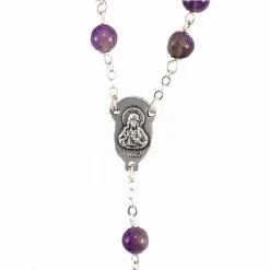 Rosario Grani In Vera Ametista Grano 6 Mm -Sconto Rosari Fai da Te in Italia 27000362 rosario grani in vetro viola grano 6 mme 550x550 1