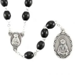 Rosario Madonna Addolorata In Legno Grano 6x8 Mm