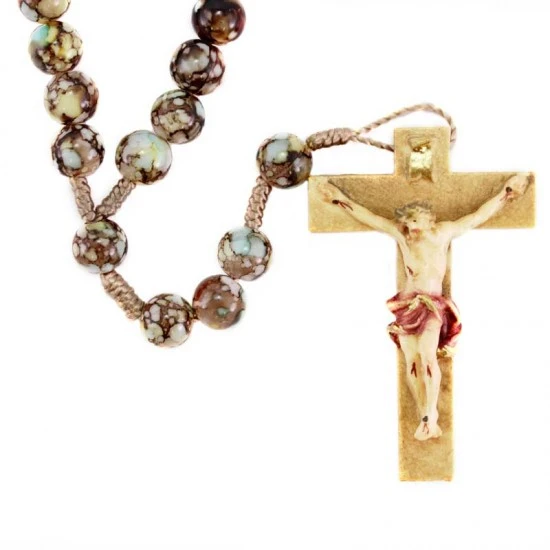 Rosario Marrone Con Crocifisso In Legno Colorato Grano 8 Mm 1 Rosario Marrone Con Crocifisso In Legno Colorato Grano 8 Mm