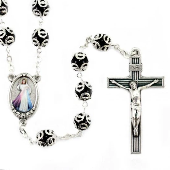 Rosario Vetro Accoppigliato Misericordioso Grano 8 Mm 1 Rosario Vetro Accoppigliato Misericordioso Grano 8 Mm
