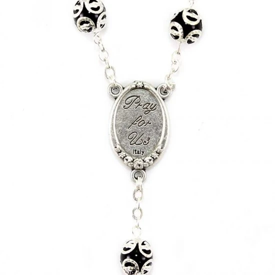 Rosario Vetro Accoppigliato Misericordioso Grano 8 Mm 3 Rosario Vetro Accoppigliato Misericordioso Grano 8 Mm - immagine 3