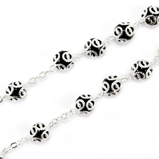 Rosario Vetro Accoppigliato Misericordioso Grano 8 Mm 6 Rosario Vetro Accoppigliato Misericordioso Grano 8 Mm - immagine 6