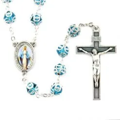 Rosario Vetro Accoppigliato Miracolosa Grano 8 Mm