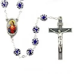Rosario Vetro Accoppigliato Sacro Cuore Di Gesù Grano 8 Mm