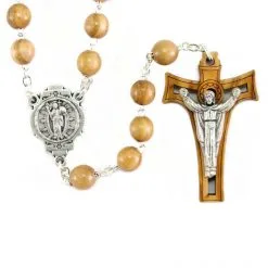 Rosario Via Crucis Con Scatola Ovale In Olivo Grano 7 Mm -Sconto Rosari Fai da Te in Italia 27000386 rosario via crucis con scatola ovale in olivo grano 7 mmd 550x550 1