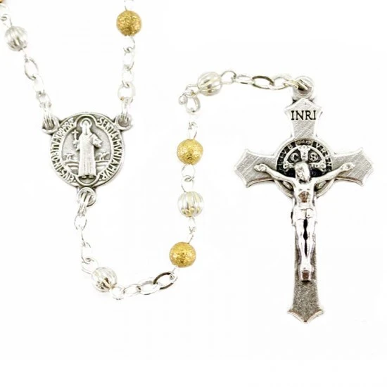 Rosario San Benedetto Metallo Bicolore Grano 4 Mm 1 Rosario San Benedetto Metallo Bicolore Grano 4 Mm