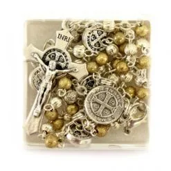 Rosario San Benedetto Metallo Bicolore Grano 4 Mm 10 Rosario San Benedetto Metallo Bicolore Grano 4 Mm -Sconto Rosari Fai da Te in Italia 27000399 rosario san benedetto metallo bicolore grano 4 mme 550x550 1