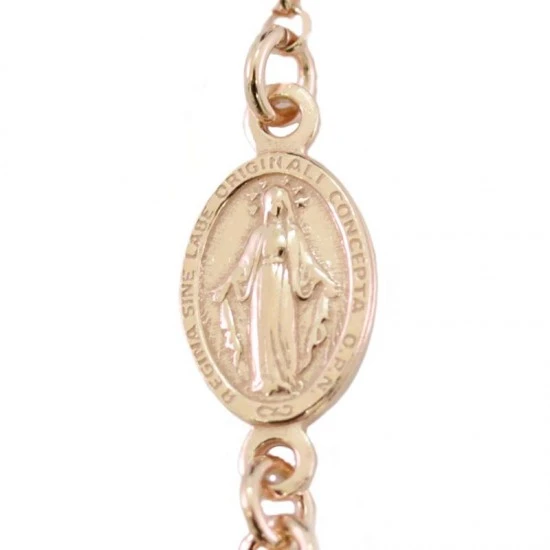 Rosario Girocollo Argento Ramato Swarovski Rosa 2 Rosario Girocollo Argento Ramato Swarovski Rosa - immagine 2