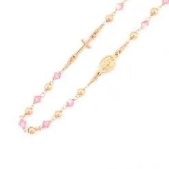 Rosario Girocollo Argento Ramato Swarovski Rosa 8 Rosario Girocollo Argento Ramato Swarovski Rosa -Sconto Rosari Fai da Te in Italia 27000401 rosario girocollo argento ramato swarovski rosac 550x550 1