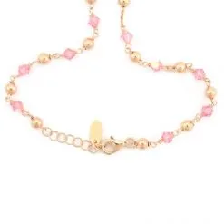 Rosario Girocollo Argento Ramato Swarovski Rosa 9 Rosario Girocollo Argento Ramato Swarovski Rosa -Sconto Rosari Fai da Te in Italia 27000401 rosario girocollo argento ramato swarovski rosad 550x550 1