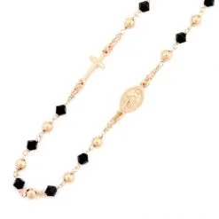 Rosario Girocollo Argento Ramato Swarovski Nero -Sconto Rosari Fai da Te in Italia 27000402 rosario girocollo argento ramato swarovski neroc 550x550 1