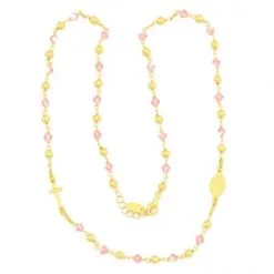 Rosario Girocollo Argento Dorato Swarovski Rosa -Sconto Rosari Fai da Te in Italia 27000404 rosario girocollo argento dorato swarovski rosae 550x550 1