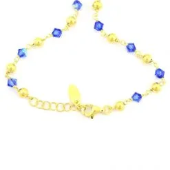 Rosario Girocollo Argento Dorato Swarovski Celesti -Sconto Rosari Fai da Te in Italia 27000406 rosario girocollo argento dorato swarovski celestid 550x550 1