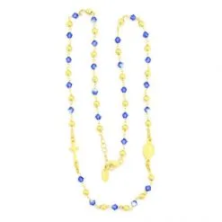 Rosario Girocollo Argento Dorato Swarovski Celesti -Sconto Rosari Fai da Te in Italia 27000406 rosario girocollo argento dorato swarovski celestie 550x550 1