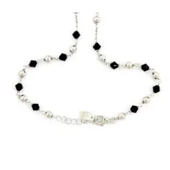Rosario Girocollo Argento Rodiato Swarovski Neri -Sconto Rosari Fai da Te in Italia 27000408 rosario girocollo argento rodiato swarovski nerid 550x550w