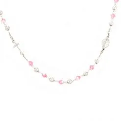 Rosario Girocollo Argento Rodiato Swarovski Rosa -Sconto Rosari Fai da Te in Italia 27000409 rosario girocollo argento rodiato swarovski rosac 550x550 1