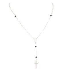 Rosario Argento Rodiato 6 Swarovski Neri -Sconto Rosari Fai da Te in Italia 27000411 rosario argento rodiato 6 swarovski nerid 550x550 1