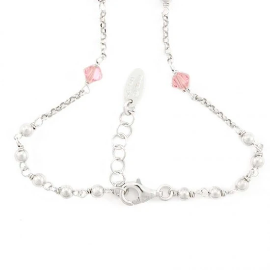 Rosario Argento Rodiato 6 Swarovski Rosa 2 Rosario Argento Rodiato 6 Swarovski Rosa - immagine 2