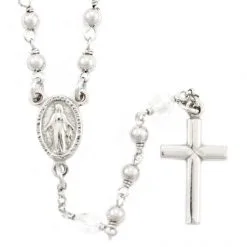 Rosario Argento Rodiato 6 Swarovski Trasparenti