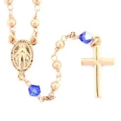 Rosario Argento Ramato 6 Swarovski Celesti