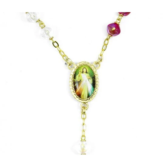 Rosario Divina Misericordia In Vetro Grano 7 Mm 3 Rosario Divina Misericordia In Vetro Grano 7 Mm - immagine 3