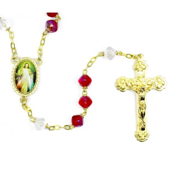 Rosario Divina Misericordia In Vetro Grano 7 Mm 1 Rosario Divina Misericordia In Vetro Grano 7 Mm