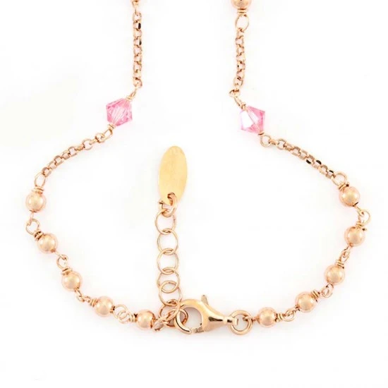 Rosario Argento Ramato 6 Swarovski Rosa 2 Rosario Argento Ramato 6 Swarovski Rosa - immagine 2