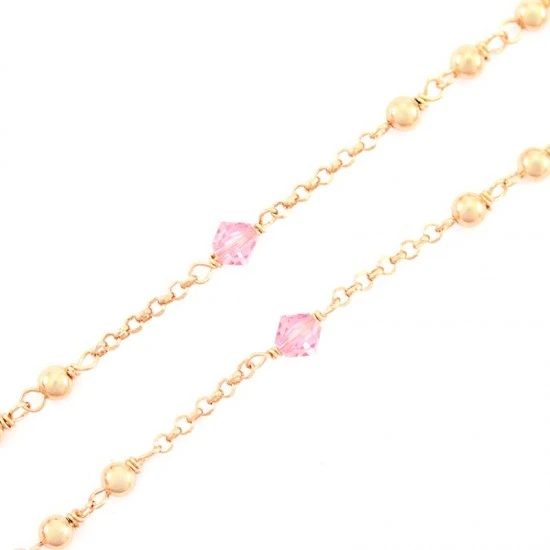 Rosario Argento Ramato 6 Swarovski Rosa 3 Rosario Argento Ramato 6 Swarovski Rosa - immagine 3