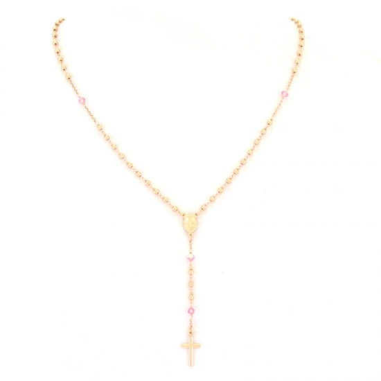 Rosario Argento Ramato 6 Swarovski Rosa 4 Rosario Argento Ramato 6 Swarovski Rosa - immagine 4