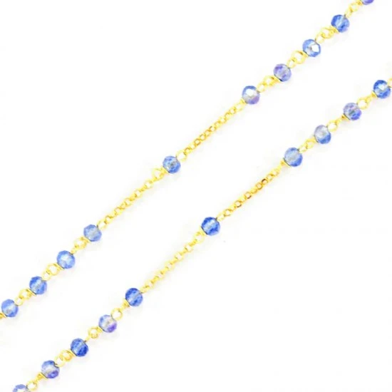 Rosario Argento Dorato E Cristalli Celeste 3 Rosario Argento Dorato E Cristalli Celeste - immagine 3