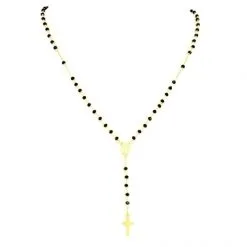 Rosario Argento Dorato E Cristalli Neri 9 Rosario Argento Dorato E Cristalli Neri -Sconto Rosari Fai da Te in Italia 27000427 rosario argento dorato e cristalli nerie 550x550 1