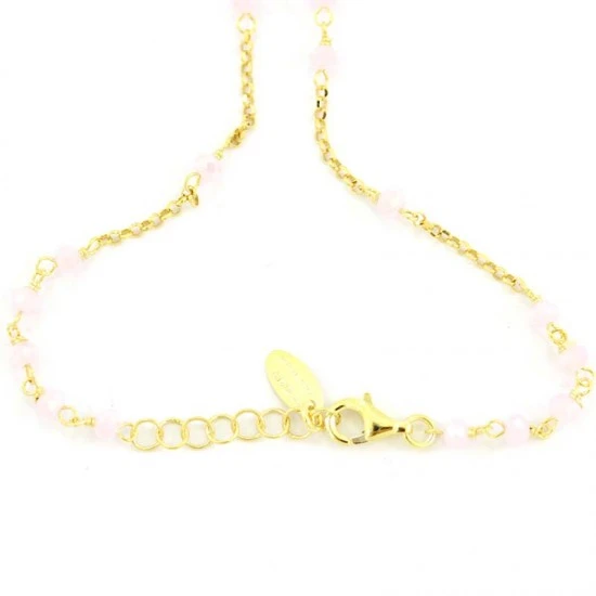 Rosario Argento Dorato E Cristalli Rosa 2 Rosario Argento Dorato E Cristalli Rosa - immagine 2