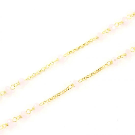 Rosario Argento Dorato E Cristalli Rosa 3 Rosario Argento Dorato E Cristalli Rosa - immagine 3