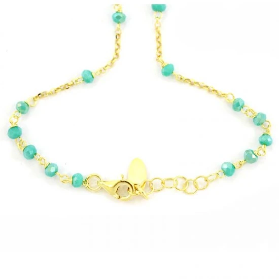 Rosario Argento Dorato E Cristalli Verdi 2 Rosario Argento Dorato E Cristalli Verdi - immagine 2