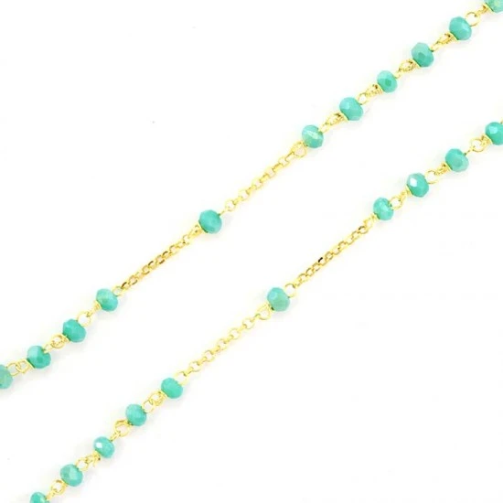 Rosario Argento Dorato E Cristalli Verdi 3 Rosario Argento Dorato E Cristalli Verdi - immagine 3