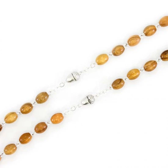 Rosario Legno Olivo Pater Ghianda Grano 6x8 Mm 4 Rosario Legno Olivo Pater Ghianda Grano 6x8 Mm - immagine 4