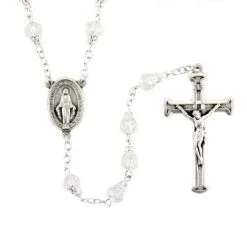 Rosario Cristallo Trasparente Con Coppiglia Grano 8 Mm