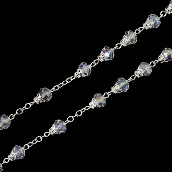 Rosario Cristallo Trasparente Con Coppiglia Grano 8 Mm 7 Rosario Cristallo Trasparente Con Coppiglia Grano 8 Mm - immagine 7