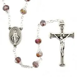 Rosario Cristallo Ametista Con Coppiglia Grano 8 Mm