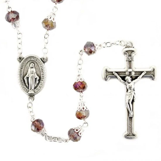 Rosario Cristallo Ametista Con Coppiglia Grano 8 Mm 1 Rosario Cristallo Ametista Con Coppiglia Grano 8 Mm