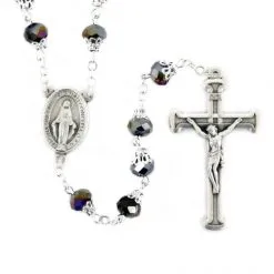 Rosario Cristallo Scarabeo Con Coppiglia Grano 8 Mm