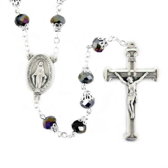 Rosario Cristallo Scarabeo Con Coppiglia Grano 8 Mm 1 Rosario Cristallo Scarabeo Con Coppiglia Grano 8 Mm