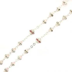 Rosario Vetro Rosa Con Strass Grano 6x7 Mm -Sconto Rosari Fai da Te in Italia 27000453 rosario vetro rosa con strass grano 6x7 mmd 550x550 1