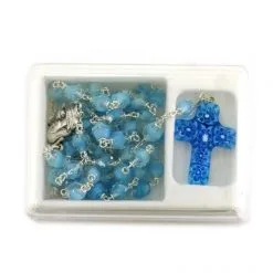 Rosario Vetro Azzurro Croce Murrina Grano 6 Mm -Sconto Rosari Fai da Te in Italia 27000455 rosario vetro azzurro croce murrina grano 6 mme 550x550 1