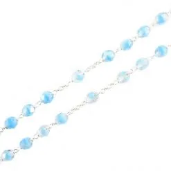 Rosario Vetro Azzurro Croce Murrina Grano 6 Mm -Sconto Rosari Fai da Te in Italia 27000455 rosario vetro azzurro croce murrina grano 6 mmf 550x550 1
