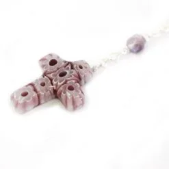 Rosario Vetro Ametista Croce Murrina Grano 6 Mm -Sconto Rosari Fai da Te in Italia 27000456 rosario vetro ametista croce murrina grano 6 mmd 550x550 1