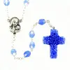 Rosario Vetro Celeste Croce Murrina Grano 6 Mm