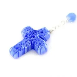 Rosario Vetro Celeste Croce Murrina Grano 6 Mm -Sconto Rosari Fai da Te in Italia 27000458 rosario vetro celeste croce murrina grano 6 mmd 550x550 1